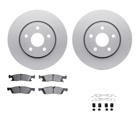 DYNAMIC FRICTION CO 4312-42036, Geospec Rotors with 3000 Series Ceramic Brake Pads includes Hardware, Silver 4312-42036